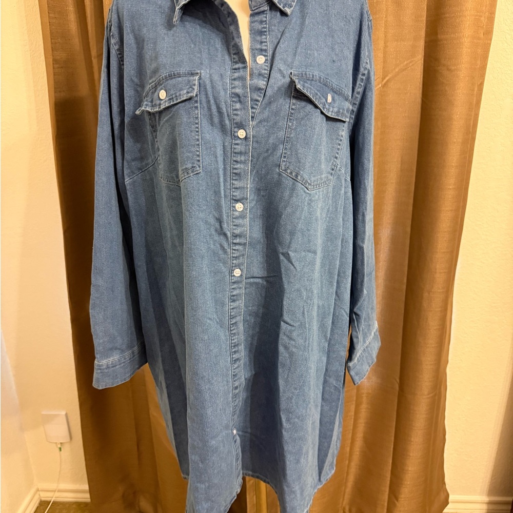 Boohoo Light Blue Denim Shirt